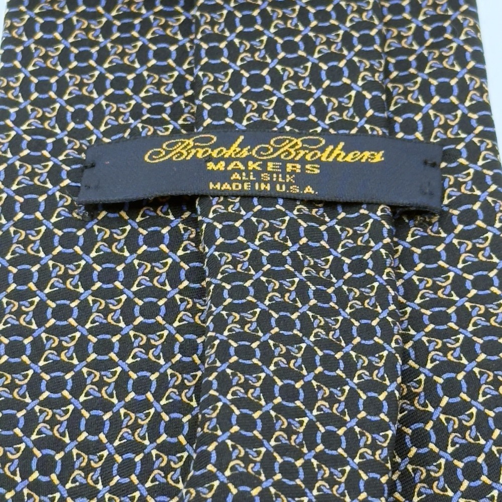 Brooks Brothers Makers Tie Blue Geometric Printed Silk